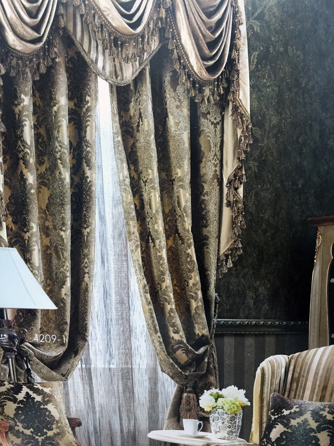 絨布窗簾古典風格 (15)